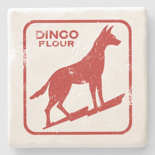Dingo Mehl Steinuntersetzer (Vorderseite)