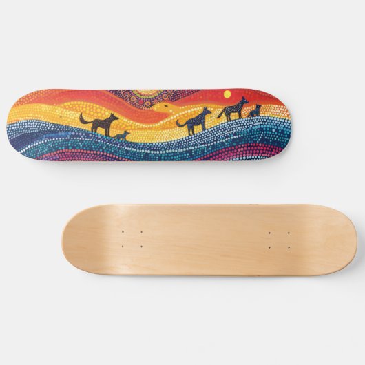 Dingo Pack - Aborigine-Stil - Skateboard Deck (Horizontal)