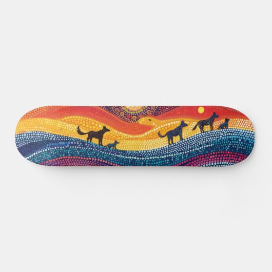 Dingo Pack - Aborigine-Stil - Skateboard Deck (Horizontal)
