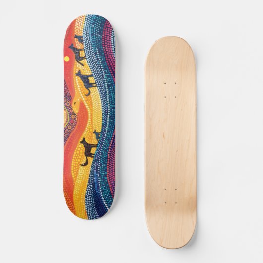 Dingo Pack - Aborigine-Stil - Skateboard Deck (Vorderseite)