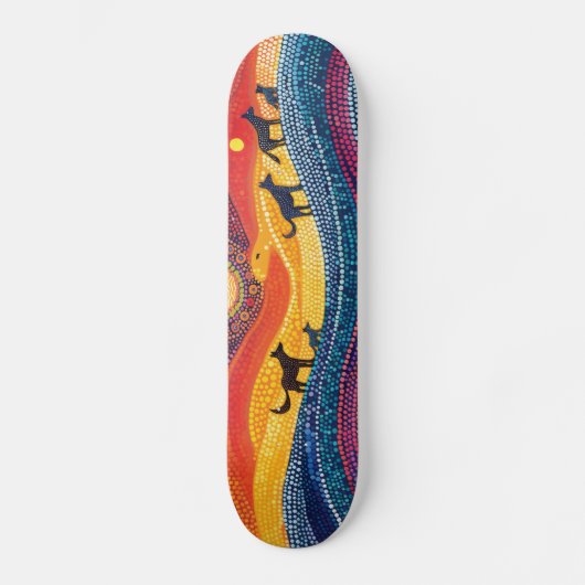 Dingo Pack - Aborigine-Stil - Skateboard Deck (Vorderseite)