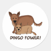 Dingo Power Runder Aufkleber (Vorderseite)