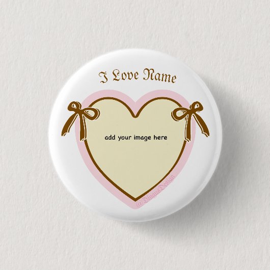 Dingus Bows & Heart Personalisiert Button (Vorderseite)