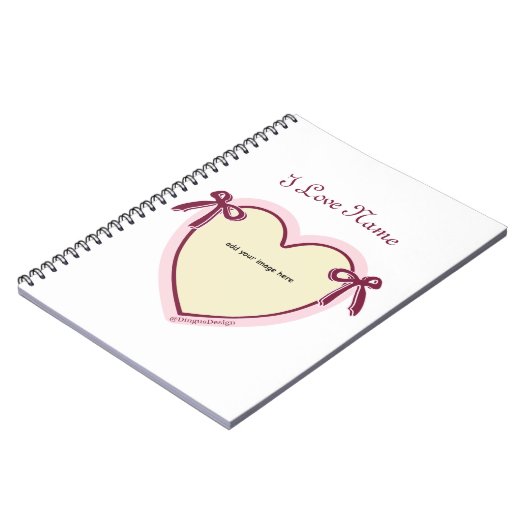 Dingus Bows & Heart Personalisiert Notizblock (Linke Seite)