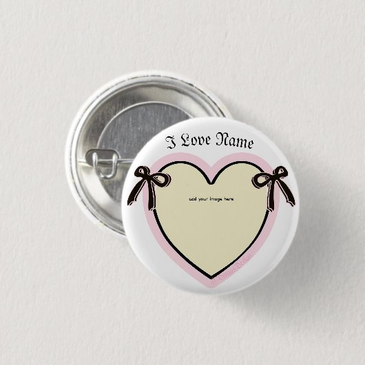 Dingus Bows & Herz Personalisiert Tote Bag Button (Vorne & Hinten)