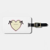 Dingus Bows & Herz Personalisiert Tote Bag Gepäckanhänger (Vorderseite horizontal)