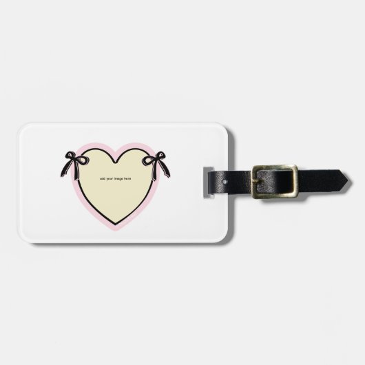 Dingus Bows & Herz Personalisiert Tote Bag Gepäckanhänger (Vorderseite horizontal)