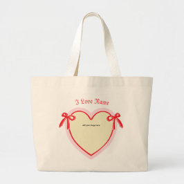 Dingus Bows & Herz Personalisiert Tote Bag Jumbo Stoffbeutel
