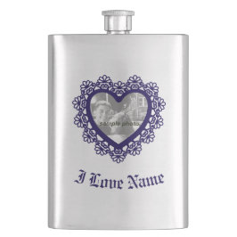 Dingus Heart Lace Frame Classic Flask Flachmann
