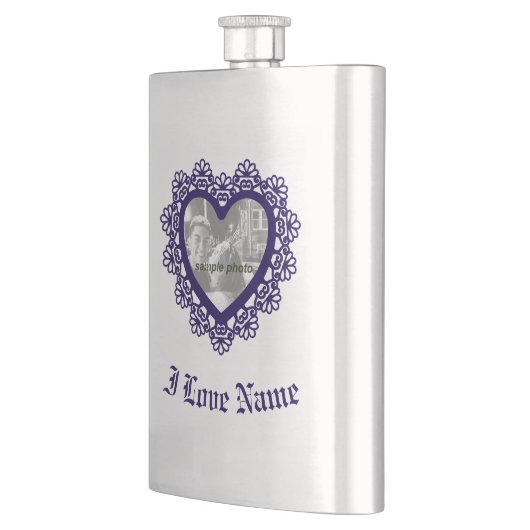 Dingus Heart Lace Frame Classic Flask Flachmann (Links)