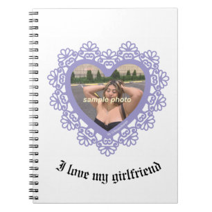 Dingus Heart Lace Frame Spiral Foto Notebook Notizblock
