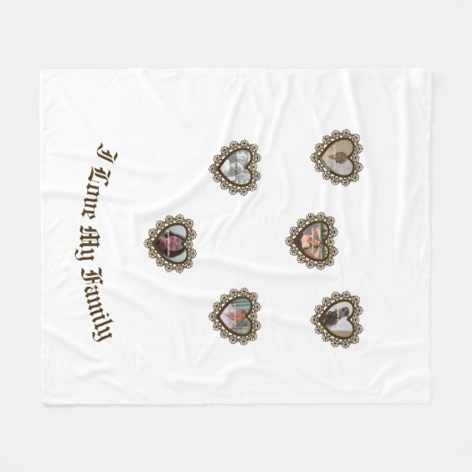 Dingus Heart Lace Rahmen Fleecedecke (Vorderseite (Horizontal))