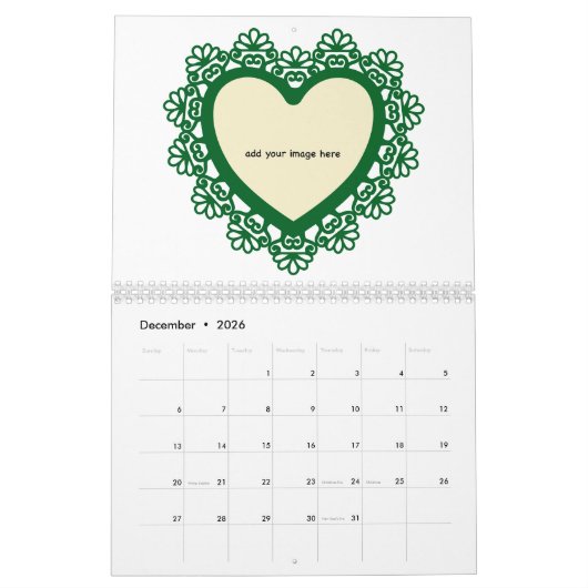 Dingus Herz und Spitzen farbenfroh Kalender (Dez 2026)