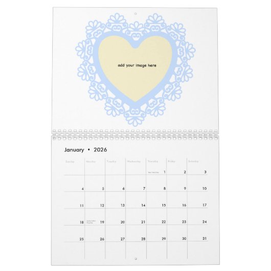 Dingus Herz und Spitzen farbenfroh Kalender (Jan 2026)