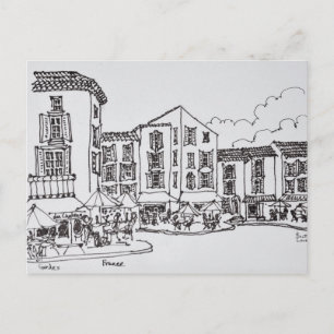 Dining im Freien   Gordes, Südfrankreich Postkarte