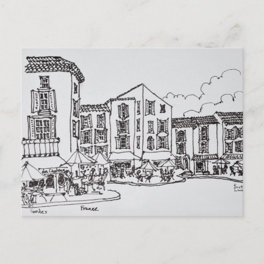 Dining im Freien | Gordes, Südfrankreich Postkarte (Vorderseite)