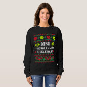 Dink die Hallen mit Pickleballs Ugly Sweater Style Sweatshirt (Vorne ganz)