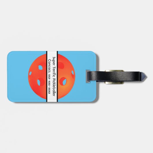 Dink Dink Boom Pickleball Dinking Orange Bombs Gepäckanhänger (Rückseite horizontal)