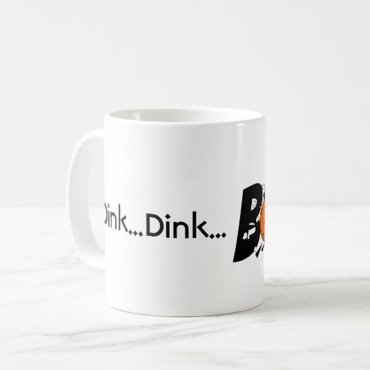Dink Dink Boom Pickleball Dinking Orange Bombs Kaffeetasse (Vorderseite Links)