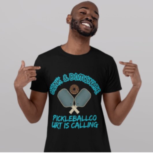 Dink & Dominate Pickleball Donut Sport Graphic T-Shirt