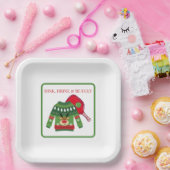 Dink Drinks werden Ugly Pickleball Ugly Sweater Pa Pappteller (Party)