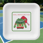 Dink Drinks werden Ugly Pickleball Ugly Sweater Pa Pappteller