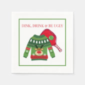 Dink Drinks werden Ugly Pickleball Ugly Sweater Pa Serviette (Vorderseite)