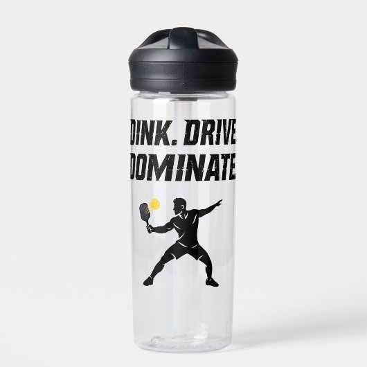 Dink Drive Dominate - Graphic Pickleball Statement Trinkflasche (Vorderseite)