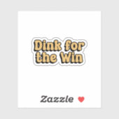 Dink für das Win Pickleball Yellow Retro Aufkleber (Blatt)