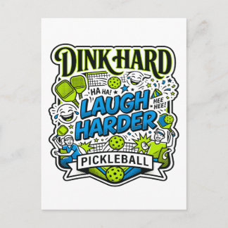 Dink Hart Lache Härter Pickleball-Typografie Postkarte