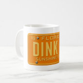 Dink It Pickleball Fanatic -Retro FL License Plate Kaffeetasse (Vorderseite Links)