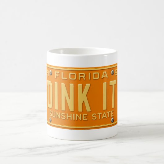 Dink It Pickleball Fanatic -Retro FL License Plate Kaffeetasse (Mittel)