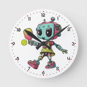 DINK-O-TRON Zeit! Pickleball Runde Wanduhr