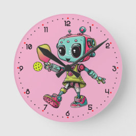 DINK-O-TRON Zeit! Pickleball Runde Wanduhr