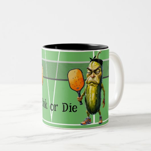 Dink oder Die Funny Dill Zweifarbige Tasse (VorderseiteRechts)