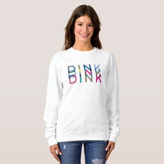 Dink Pickleball Fun Chic Blau Rosa Gelb Sweatshirt (Vorne ganz)