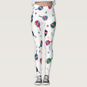 Dink! Pickleball Fun Vibranly Blue Green Yellow Leggings (Vorderseite)