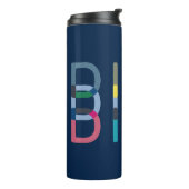 Dink Pickleball Modern Navy Green Blue Thermosbecher (Nach links gedreht)