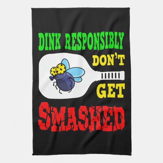 Dink Responsible - Funny Pickleball Geschirrtuch (Vertikal)