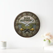 Dink Responsibly Pickleball Paddle Große Wanduhr (Zuhause)