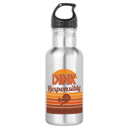 Dink Responsibly Pickleball Retro Edelstahlflasche
