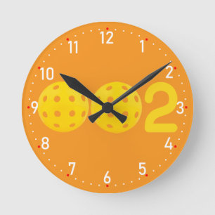Dink-Uhr-Pickleball Runde Wanduhr