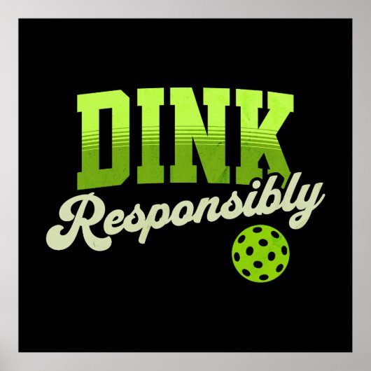 Dink Verantwortungsvoll Lustiger Pickleball Poster (Vorne)