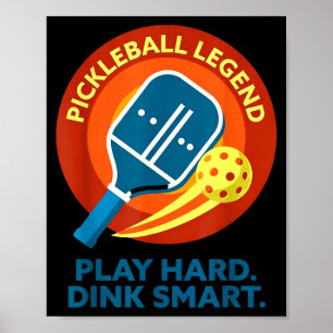 Dink verantwortungsvoll Retro Pickleball lustig vi Poster
