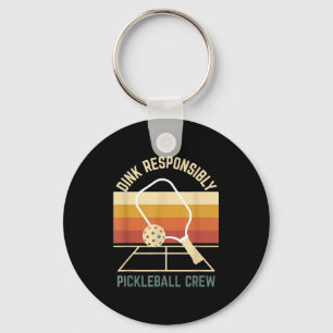 Dink verantwortungsvoll Retro-Pickleball-Vintage-C Schlüsselanhänger