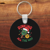 Dinking All The Way Funny Ckleball Christmas Shirt Schlüsselanhänger (Vorderseite)