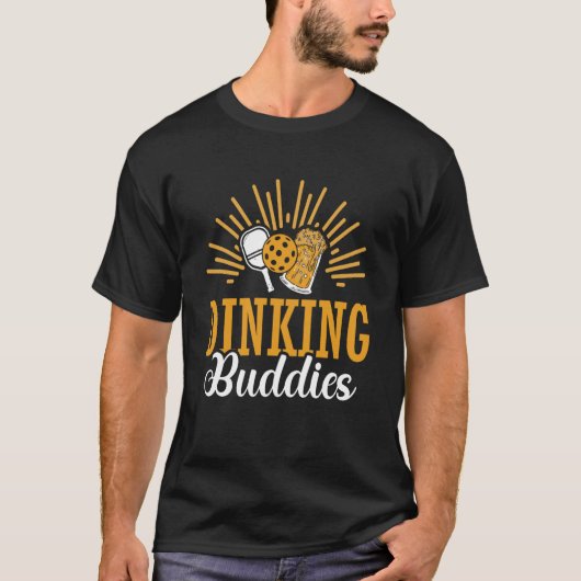Dinking Buddies Pickleball-Schläger Sportspiel T-Shirt (Vorderseite)