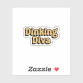 Dinking Diva Pickleball Yellow Retro Typografie Aufkleber (Blatt)