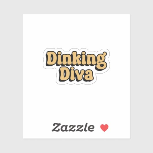 Dinking Diva Pickleball Yellow Retro Typografie Aufkleber (Blatt)