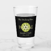 Dinking Duo oder Typ Pickleball Pint Beer Glas (Rückseite)